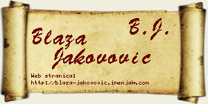 Blaža Jakovović vizit kartica